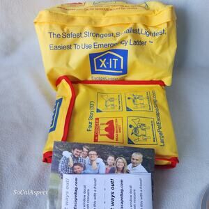 X-IT 2 Story Emergency Fire Escape Ladder  Compact Reusable + Pet escape sling